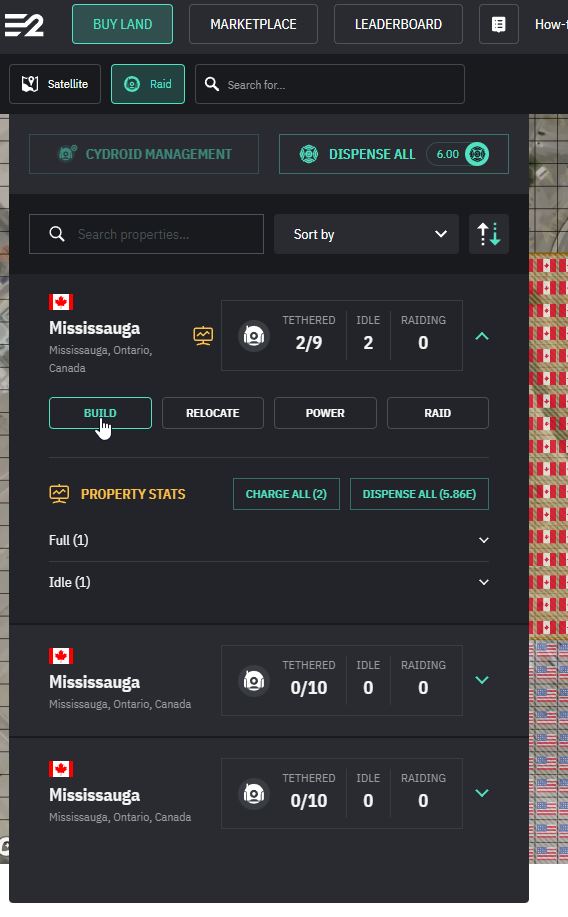 Cyrdoids management screen